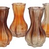 Bicolore earthy terra Garlic vaas 13x20cm Oranje/Creme