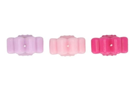 Smiley Kaarsen set Roze/lila 7x4cm 3 stuks. - Afbeelding 2