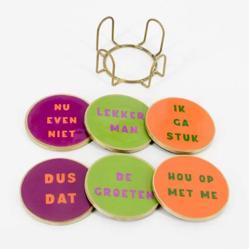 Onderzetters set van 6 lekker man.