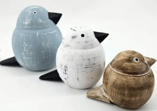 Houten vogel set 6/8/10cm