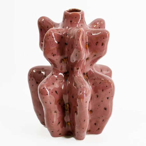 HomeBound by KY | Aardewerk vaas Murkey bordeaux | vaas | 18,5x17x25cm - Afbeelding 3