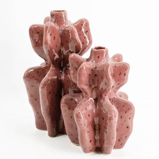 HomeBound by KY | Aardewerk vaas Murkey bordeaux | vaas | 18,5x17x25cm - Afbeelding 4