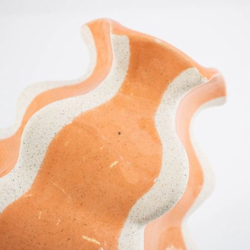 Aardewerk vaas stripes sandstone | bloemenvaas - Afbeelding 4
