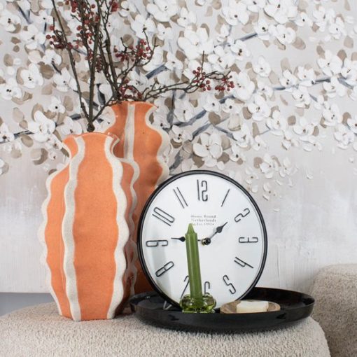Aardewerk vaas stripes sandstone | bloemenvaas - Afbeelding 3