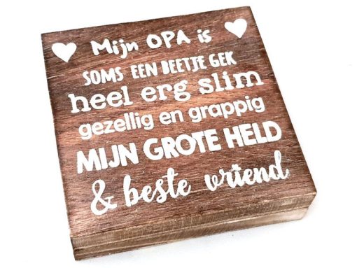 Tekstblok 15x15cm mijn opa is natural