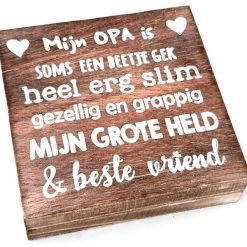 Tekstblok 15x15cm mijn papa is natural
