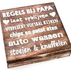 Tekstblok 15x15cm regels bij papa natural