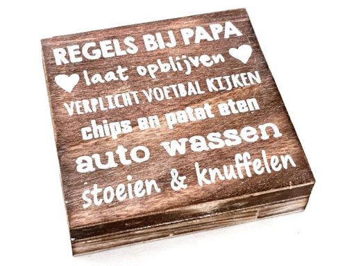 Tekstblok 15x15cm regels bij papa natural
