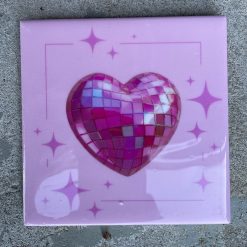 Tegeltje Heart discoball | Hippe Spreuktegel | Afscheid cadeau| Nieuwe woning cadeau | Housewarming cadeau |Verjaardagscadeau | Birthday |Verjaardag |brievenbuscadeau
