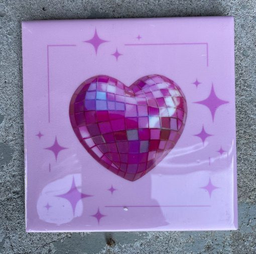Tegeltje Heart discoball | Hippe Spreuktegel | Afscheid cadeau| Nieuwe woning cadeau | Housewarming cadeau |Verjaardagscadeau | Birthday |Verjaardag |brievenbuscadeau