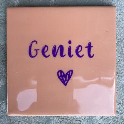Tegeltje Geniet | Hippe Spreuktegel | Afscheid cadeau| Nieuwe woning cadeau | Housewarming cadeau |Verjaardagscadeau | Birthday |Verjaardag |brievenbuscadeau