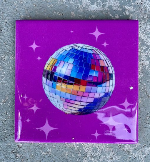 Tegeltje Discobal| Hippe Spreuktegel | Afscheid cadeau| Nieuwe woning cadeau | Housewarming cadeau |Verjaardagscadeau | Birthday |Verjaardag |brievenbuscadeau