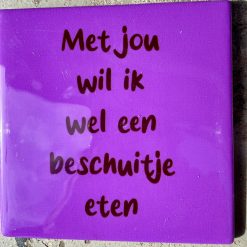 Tegeltje Beschuitje eten | Hippe Spreuktegel | Afscheid cadeau| Nieuwe woning cadeau | Housewarming cadeau |Verjaardagscadeau | Birthday |Verjaardag |brievenbuscadeau