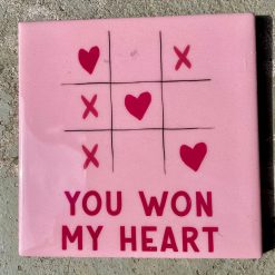 Tegeltje You won my heart | Hippe Spreuktegel | Afscheid cadeau| Nieuwe woning cadeau | Housewarming cadeau |Verjaardagscadeau | Birthday |Verjaardag |brievenbuscadeau