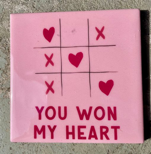 Tegeltje You won my heart | Hippe Spreuktegel | Afscheid cadeau| Nieuwe woning cadeau | Housewarming cadeau |Verjaardagscadeau | Birthday |Verjaardag |brievenbuscadeau