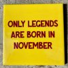 Tegeltje Only legends are born in November | Hippe Spreuktegel | Afscheid cadeau| Nieuwe woning cadeau | Housewarming cadeau |Verjaardagscadeau | Birthday |Verjaardag |brievenbuscadeau