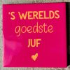 Tegeltje Goedste Juf | Hippe Spreuktegel | Afscheid cadeau| Nieuwe woning cadeau | Housewarming cadeau |Verjaardagscadeau | Birthday |Verjaardag |brievenbuscadeau
