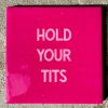 Tegeltje Hold your tits | Hippe Spreuktegel | Afscheid cadeau| Nieuwe woning cadeau | Housewarming cadeau |Verjaardagscadeau | Birthday |Verjaardag |brievenbuscadeau
