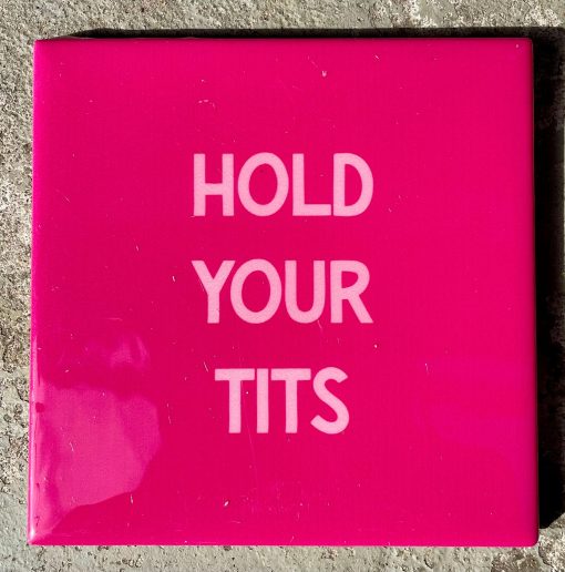 Tegeltje Hold your tits | Hippe Spreuktegel | Afscheid cadeau| Nieuwe woning cadeau | Housewarming cadeau |Verjaardagscadeau | Birthday |Verjaardag |brievenbuscadeau