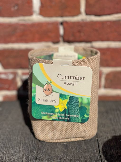 Green gift Jutezak met potgrond en komkommerzaadjes SeeddeeS