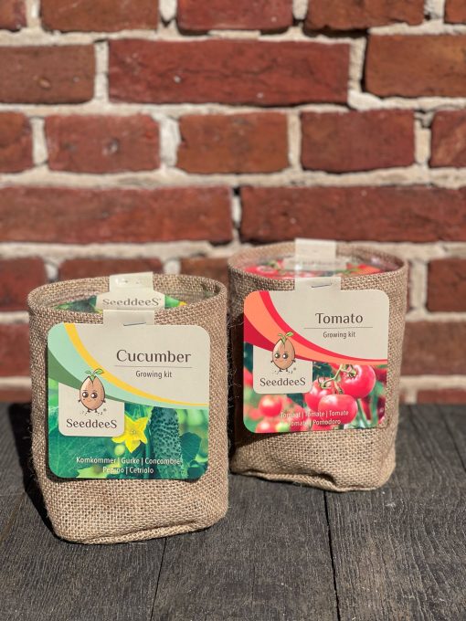 Green gift Jutezak met potgrond en komkommerzaadjes SeeddeeS - Afbeelding 2