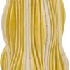 Aardewerk vaas stripes mustard | bloemenvaas gestreept 16,5x16,5x34cm