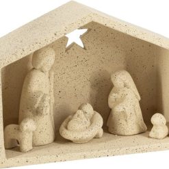 Aardewerk kerststal beige | kerststal | kerst | decoratief beeld
