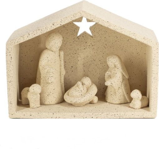 Aardewerk kerststal beige | kerststal | kerst | decoratief beeld - Afbeelding 4