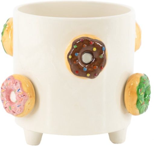 Aardewerk vaas donuts | bloemenvaas