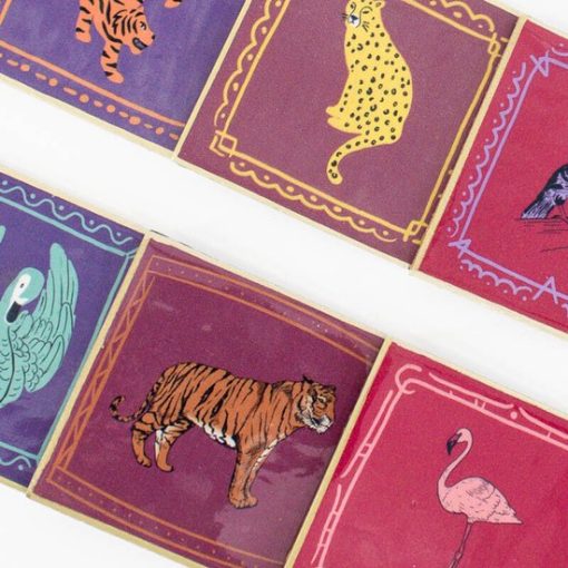 Set van 6 onderzetters met rekje 'Animals' | setje onderzetters - Afbeelding 5