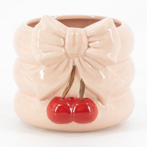 Aardewerk vaas bow cherry | bloemenvaas