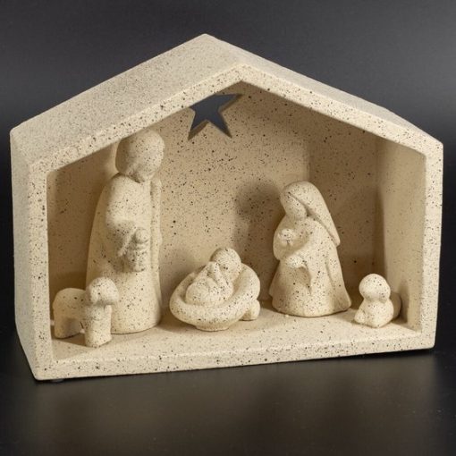 Aardewerk kerststal beige | kerststal | kerst | decoratief beeld - Afbeelding 3