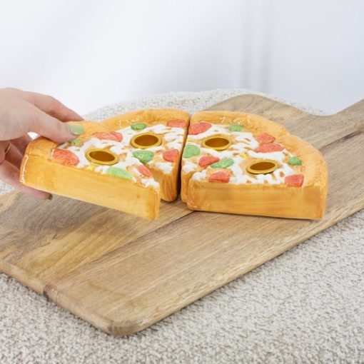 Aardewerk kaarsenstandaard 'Pizzapunt' | kaarsenstandaard - Afbeelding 2