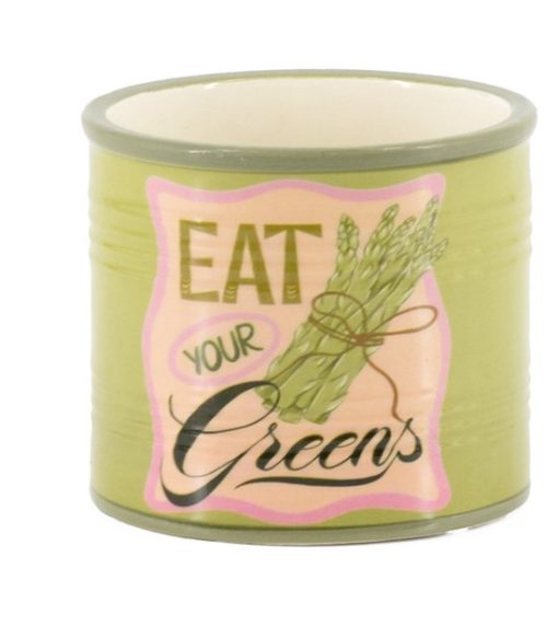 Aardewerk bloempot 'Eat your greens' | bloempot