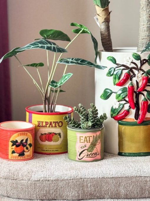 Aardewerk bloempot 'Eat your greens' | bloempot - Afbeelding 3