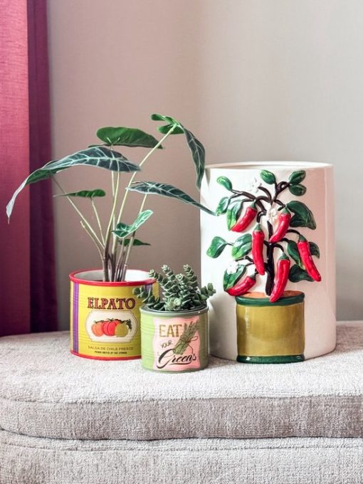 Aardewerk bloempot 'Eat your greens' | bloempot - Afbeelding 4