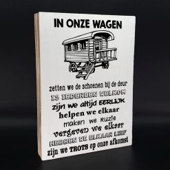 tekstblok in onze wagen wit 25x18cm