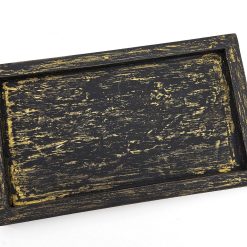 Dienblad 15x25cm zwart/goud
