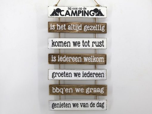Tekstbord bij ons op de camping 43x24cm