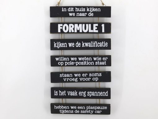 Tekstbord in dit huis kijken wij F1 43x24cm