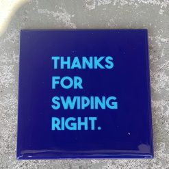 Tegeltje Thanks for swiping | Hippe Spreuktegel | Afscheid cadeau| Nieuwe woning cadeau | Housewarming cadeau |Verjaardagscadeau | Birthday |Verjaardag |brievenbuscadeau