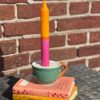 Kaarsenstandaard boeken en koffie 16,5x13,5x9,5cm