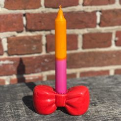 Kaarsenstandaard bow rood 11,x4,8x5,5cm