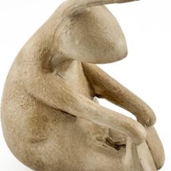 Aardewerk ornament konijn yoga beige - beeldje van een konijn - 10x6x11,5cm - decoratie beeldje