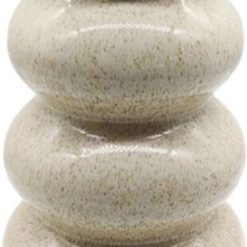 Aardewerk vaas beige wb | bloemenvaas