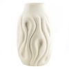 Aardewerk vaas waves beige | bloemenvaas