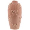 Aardewerk vaas Bows roze | bloemenvaas | 17,5x17,5x35cm