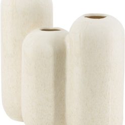 Aardewerk vaas triplets beige | bloemenvaas | triplets vaas | 26,5x12x25cm