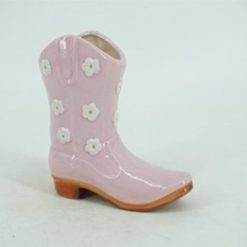 Aardewerk vaas cowboylaars roze