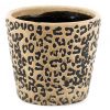 Aardewerk bloempot panter | bloempot | 16x16x14cm